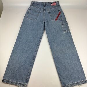 Vintage Ralph Lauren Polo Jeans Co Mens Size 33x32 Worker Stripe Pant Baggy